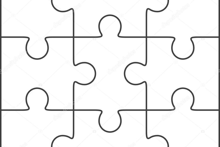 Jigsaw Puzzle Blank Template 3x3 Stock Vector By binik1 74110021