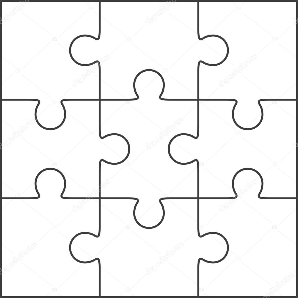 Jigsaw Puzzle Blank Template 3x3 Stock Vector By binik1 74110021