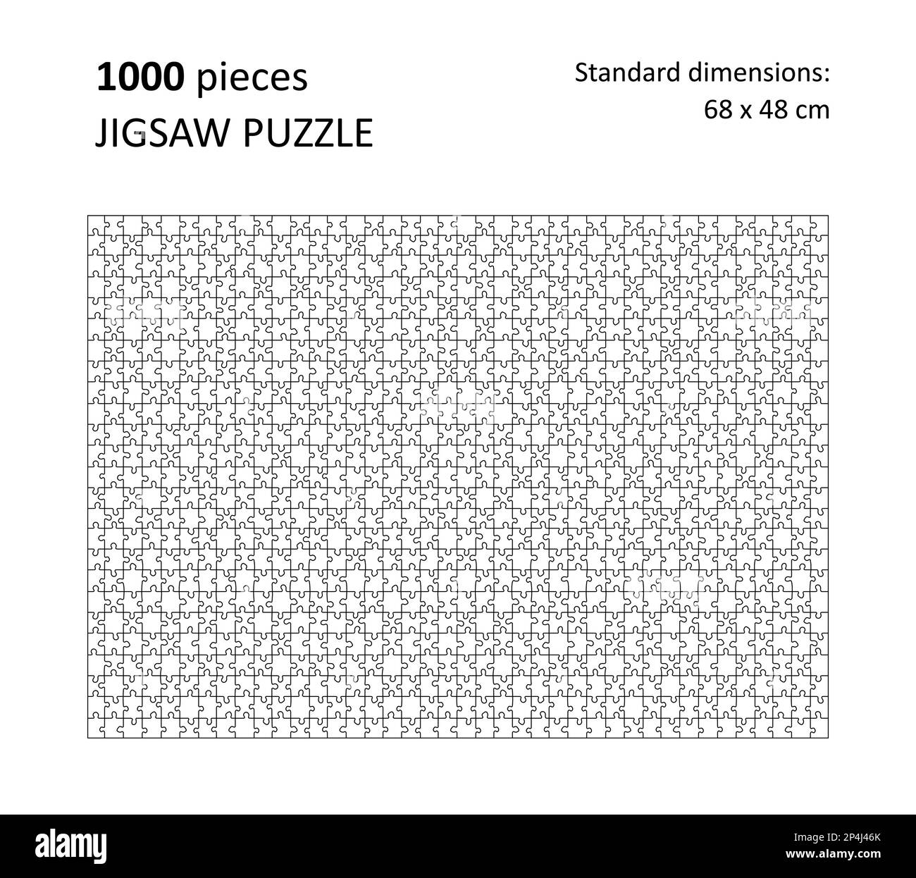 Jigsaw Puzzle Blank Template Cutting Lines For 1000 Pieces Jigsaw Puzzle Stock Vector Image U0026 Art Alamy