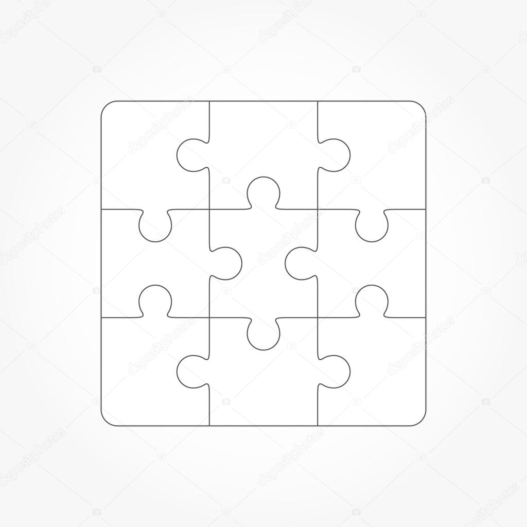 Jigsaw Puzzle Blank Template Of Nine Pieces Stock Vector By binik1 85177520