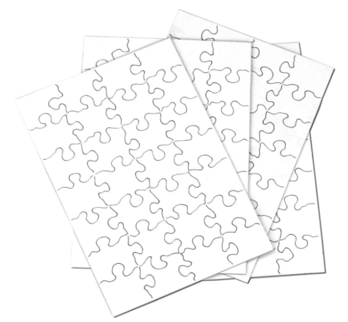 Jigsaw Puzzle Blank Template Recognized 3x3 Stock