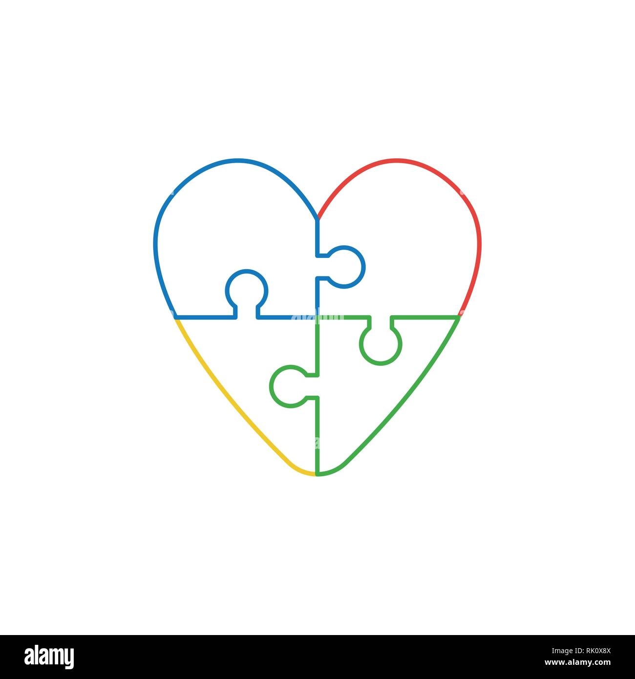 Jigsaw Puzzle Heart Vector Illustration Hi res Stock Photography And Images Page 5 Alamy