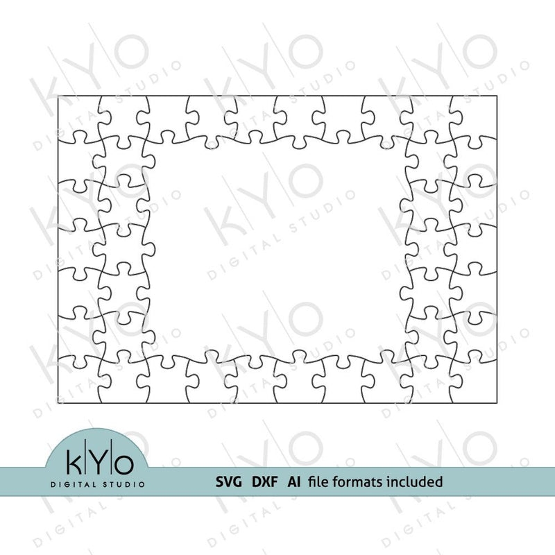 Jigsaw Puzzle Photo Frame Template Svg Files By Kyodigitalstudio