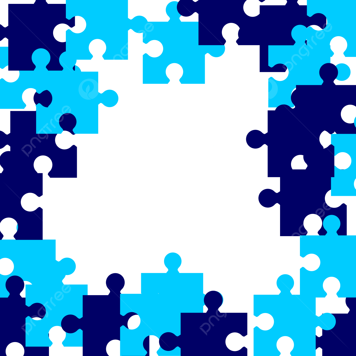 Jigsaw Puzzle Piece Clipart Vector Puzzle 3d Blue Pieces Border Border Blue Design PNG Image For Free Download