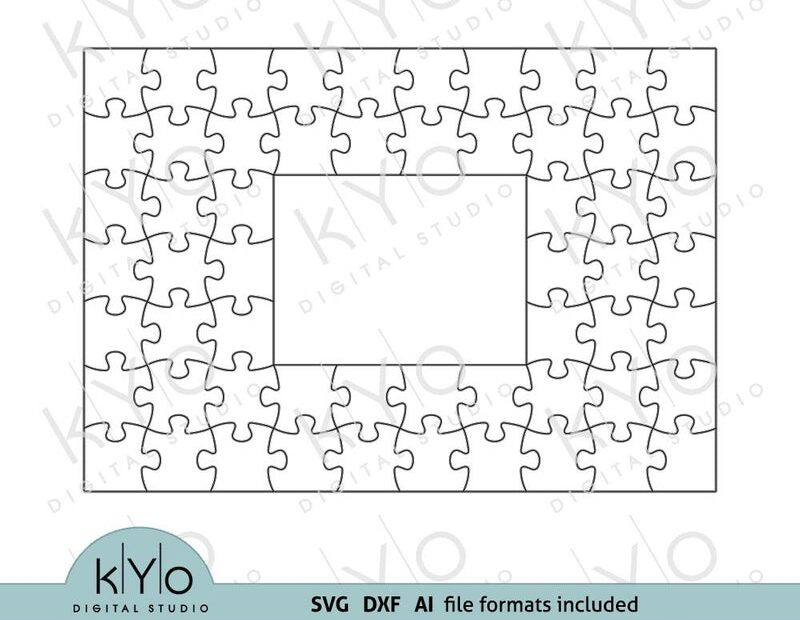 Jigsaw Puzzle Rectangle Photo Frame Template By Kyodigitalstudio