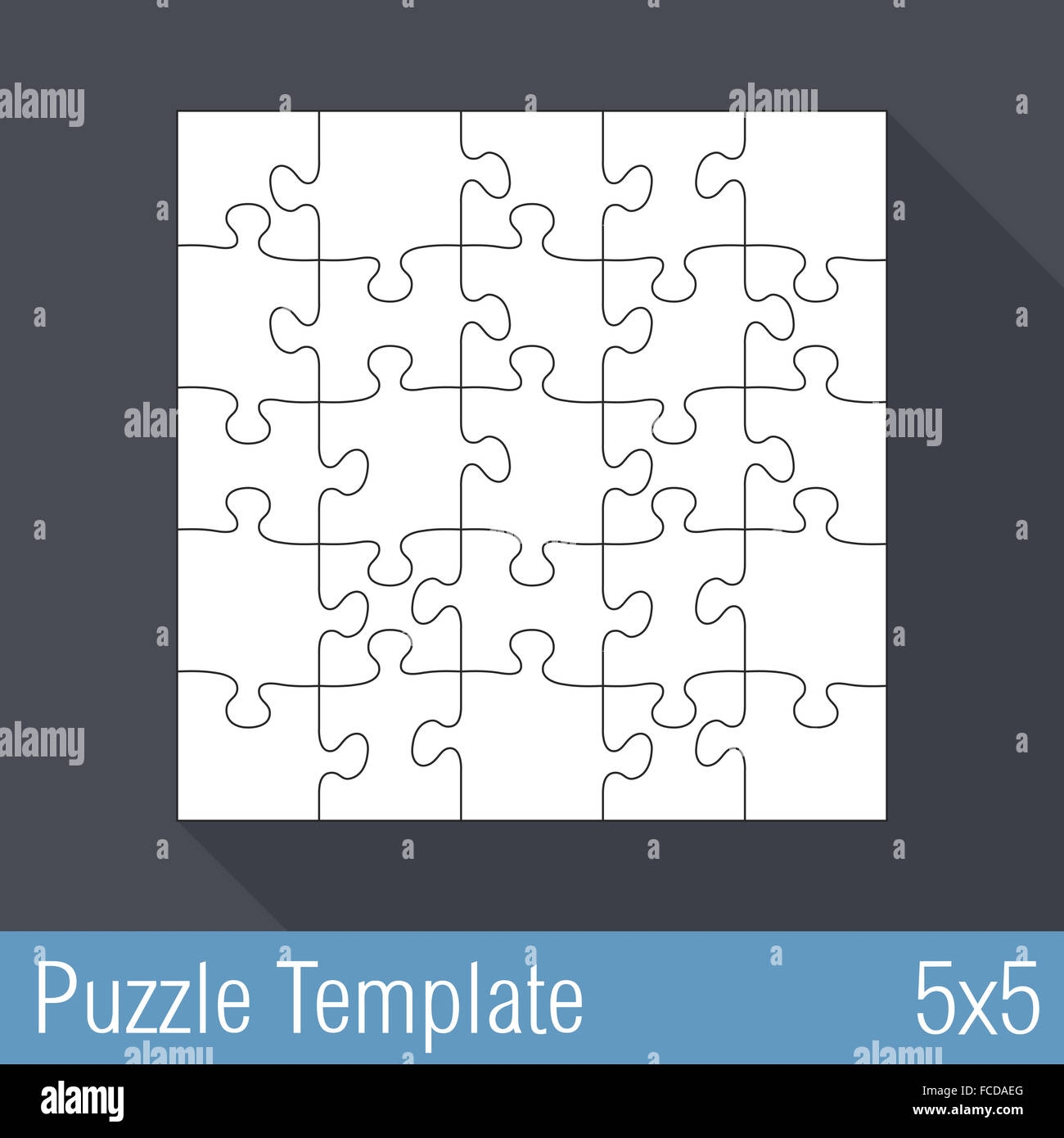 Jigsaw Puzzle Template 25 Pieces 5x5 Stock Photo Alamy