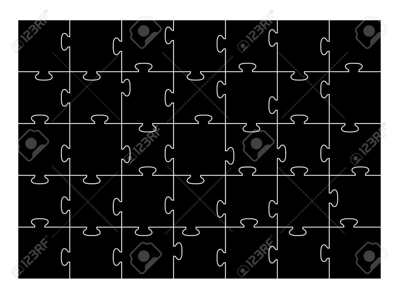 Jigsaw Puzzle Template 35 Pieces Vector Royalty Free SVG Cliparts Vectors And Stock Illustration Image 19551043 