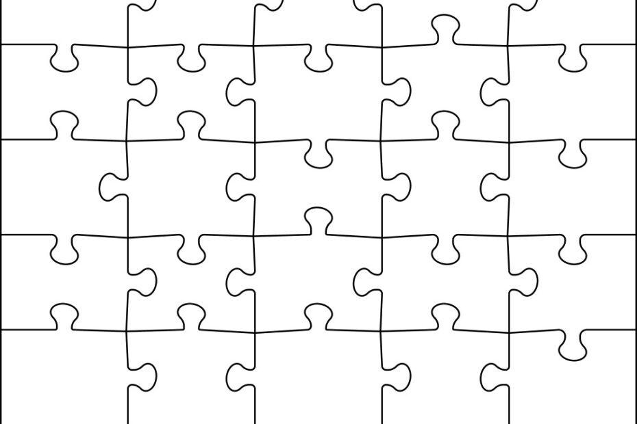 Jigsaw Puzzle Template 5x5 Grid Royalty Free Vector Image