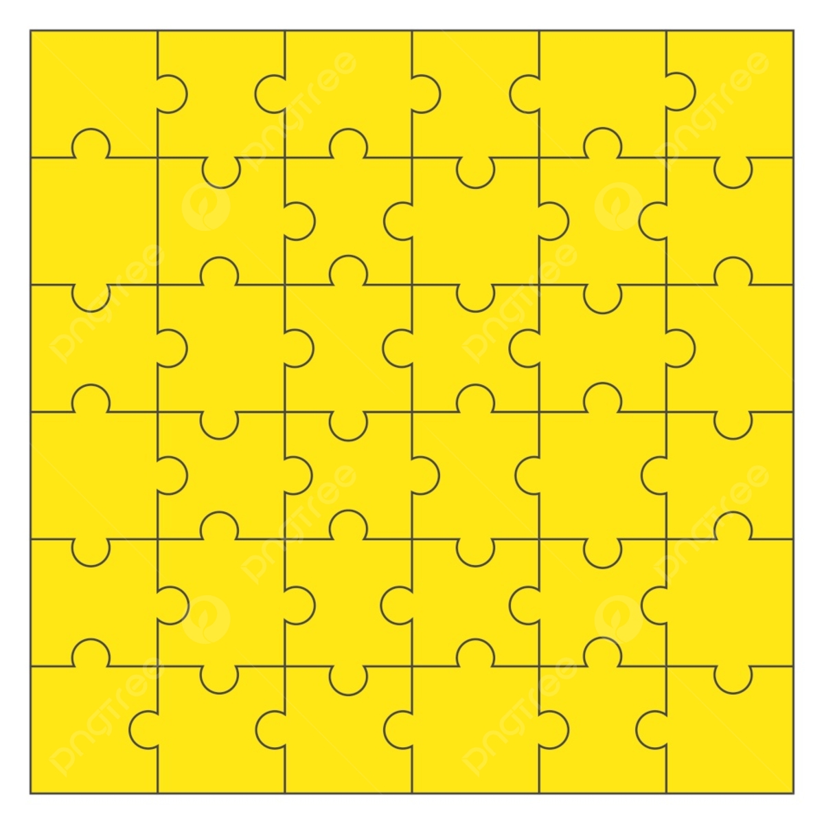 Jigsaw Puzzle Template Kosong Dan Pola Warna Warni 36 Buah 6 X 6 Pendidikan Permainan Reguler Latar Belakang Untuk Unduhan Gratis