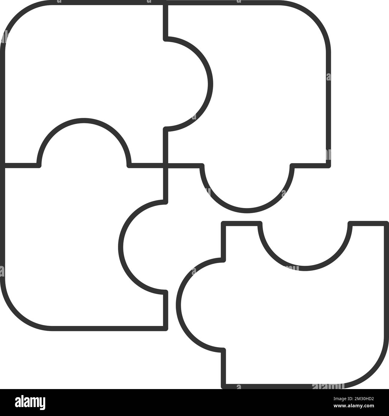 Jigsaw Puzzle Template Of Four Pieces Icon Logo Eps 10 Stock Vector Image U0026 Art Alamy