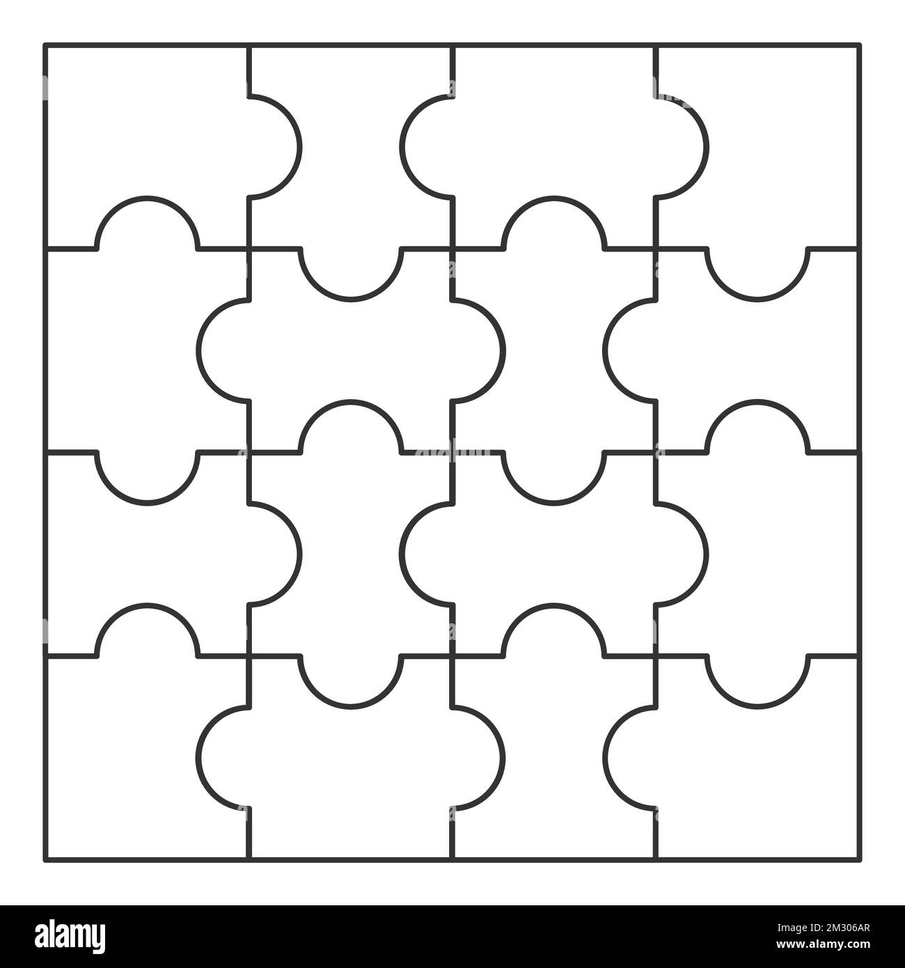 Jigsaw Puzzle Template Of Pieces Icon Logo Eps 10 Stock Vector 