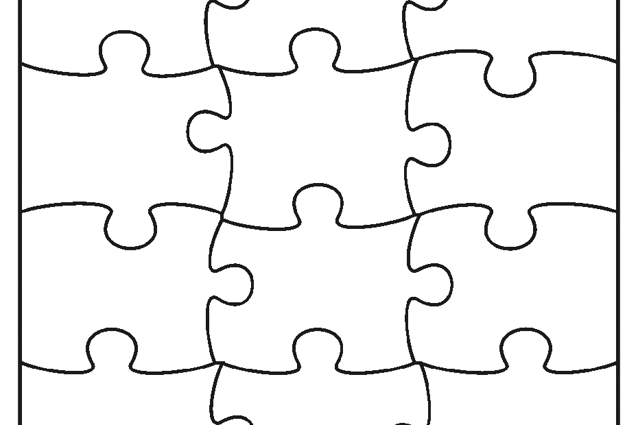 Jigsaw Puzzle Template Pieces Layout Transparent