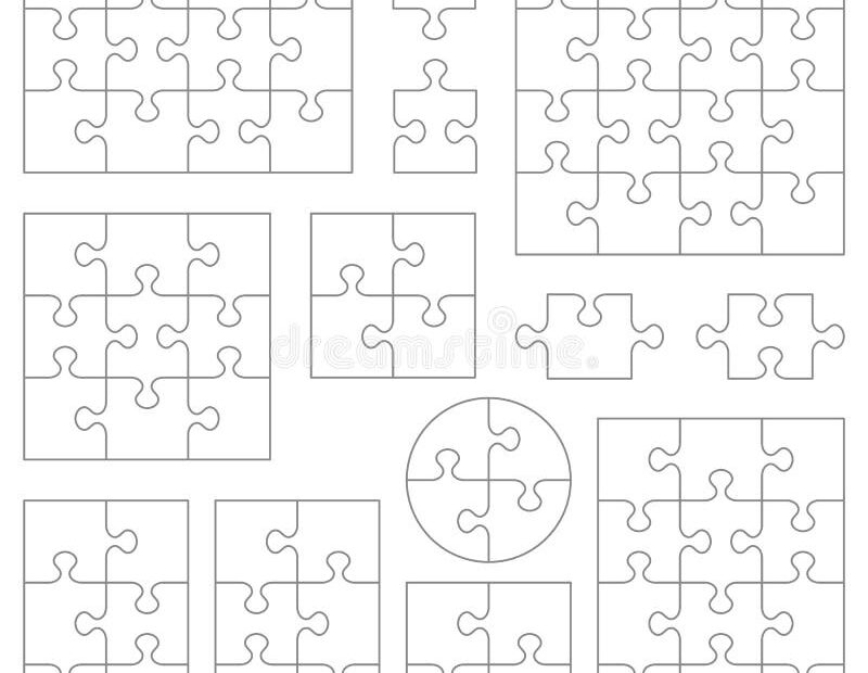 Jigsaw Puzzle Templates And Pieces Collection Classic Accurate