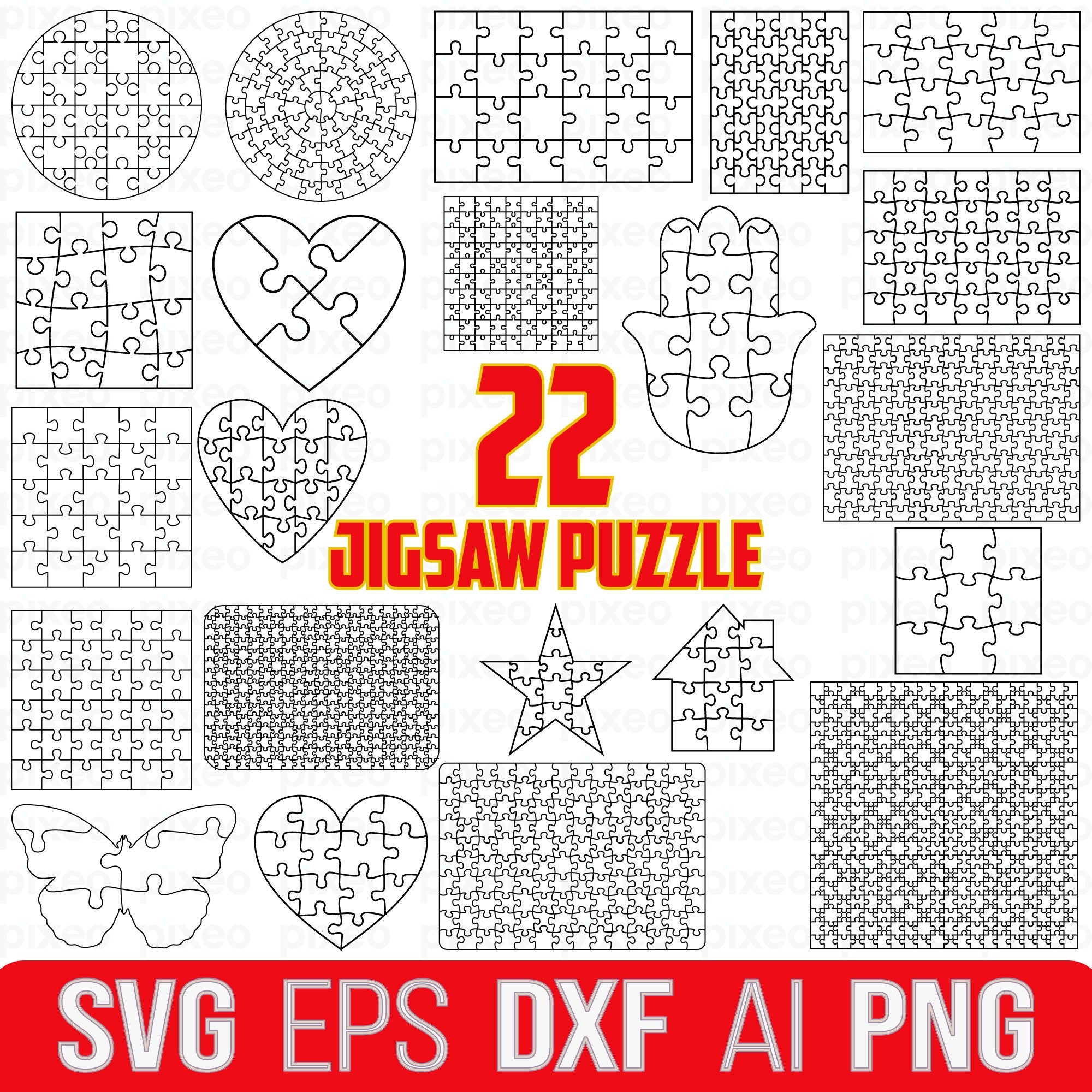 Jigsaw Puzzle Templates Svg Puzzle Svg Heart Jigsaw Puzzle Svg Puzzle Vector Puzzle Clipart Puzzles Laser Cut Jigsaw Puzzles Cricut