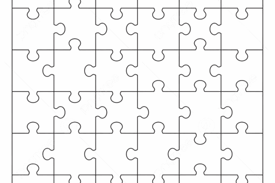 Jigsaw Puzzle Vector Hd Images Big White Puzzle Template Jigsaw Print Element Artwork PNG Image For Free Download