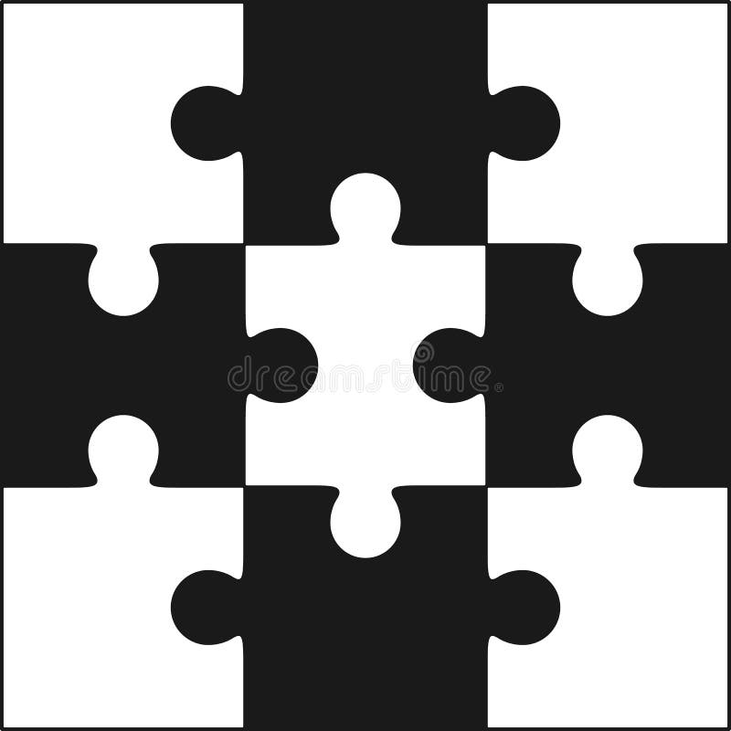Jigsaw Puzzle Vector Nine Pieces Stock Vector Illustration Of Shape Abstract 79338805