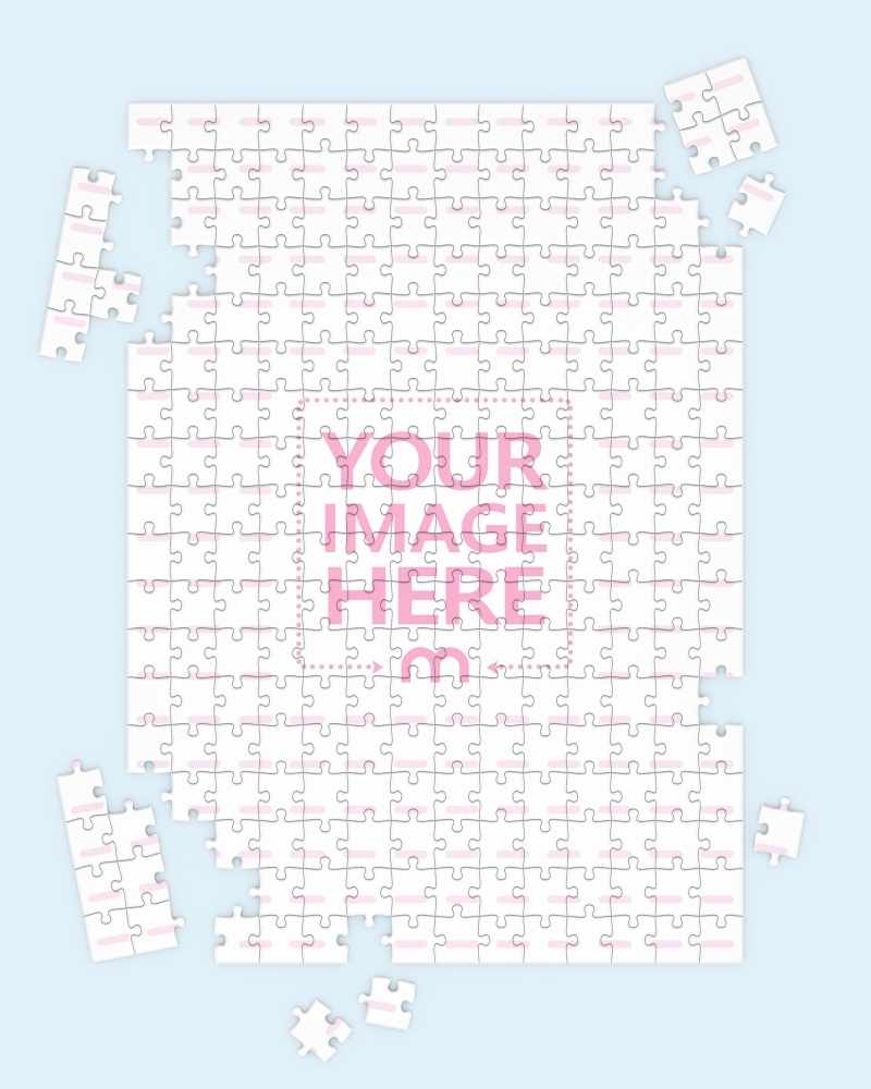 Jigsaw Puzzle With 252 Pieces 10x14in Mockup Mediamodifier