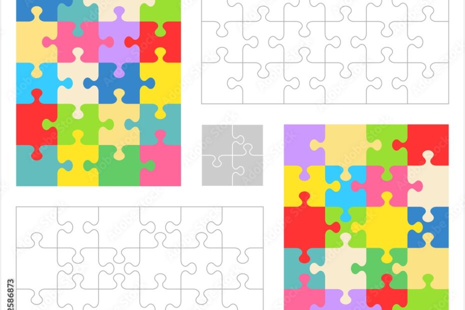 Jigsaw Puzzles 4x6 And 6x4 Blank Templates cutting Guidelines