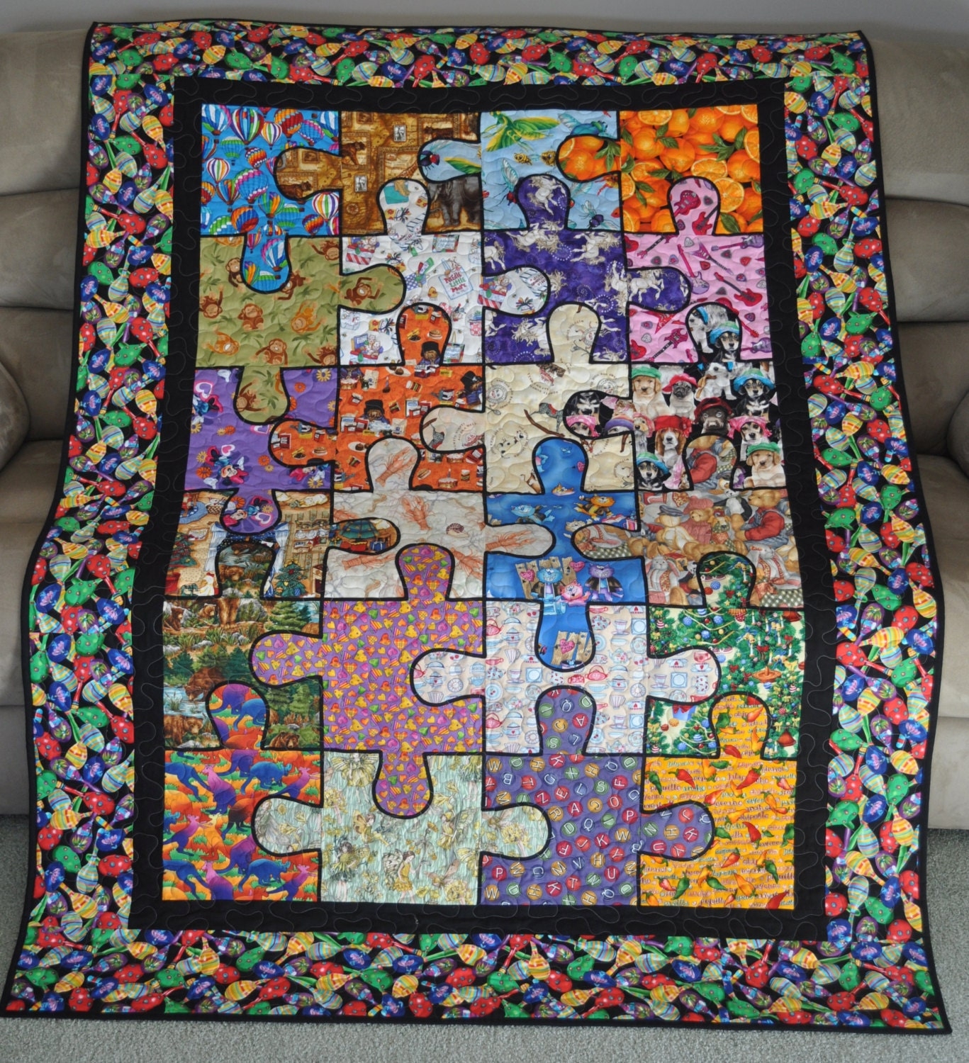 Jigsaw Quilt Pattern Etsy