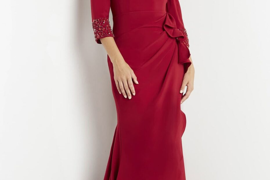 Jovani 08699 Cranberry Off The Shoulder Dress Jovani