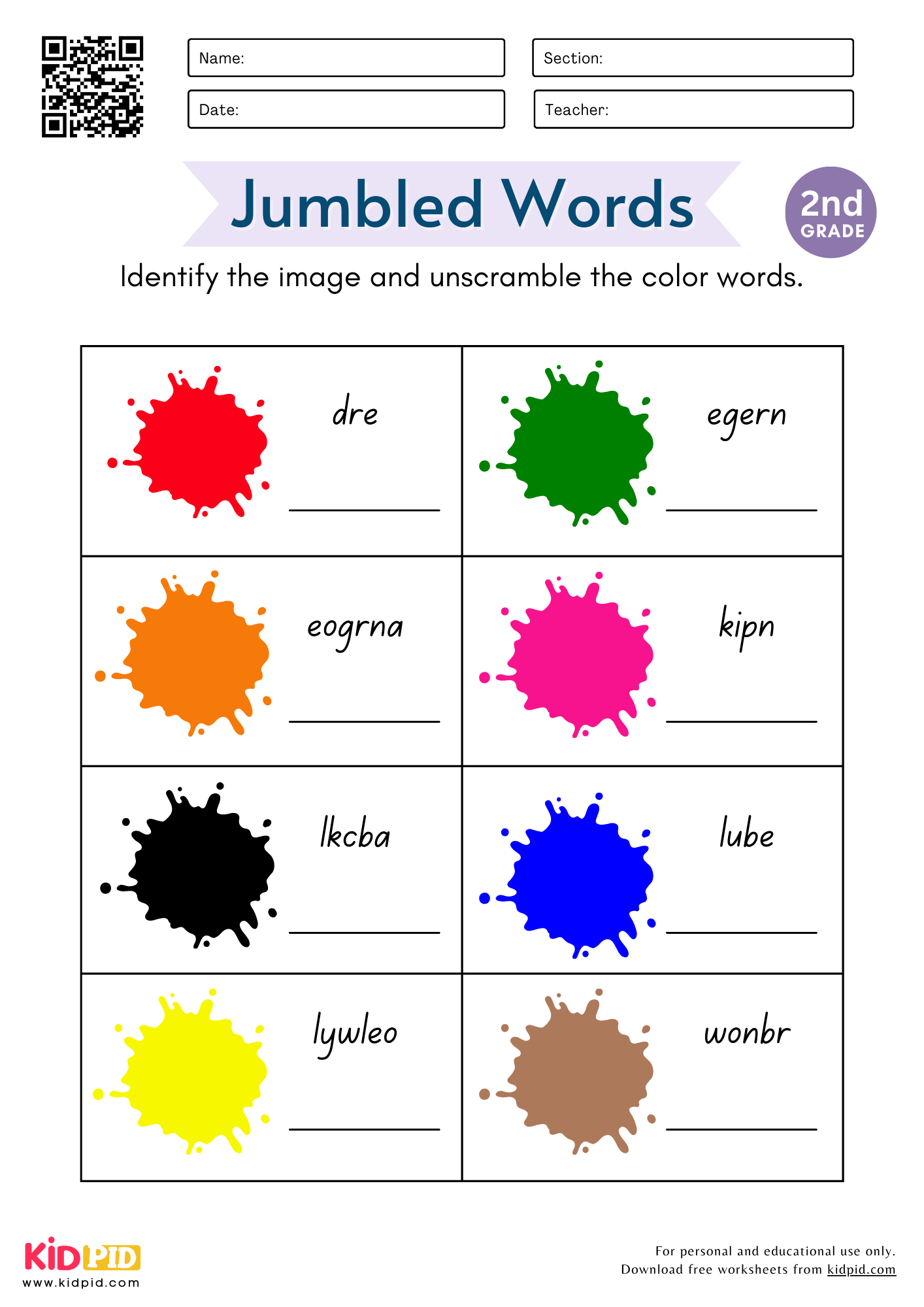 color worksheet