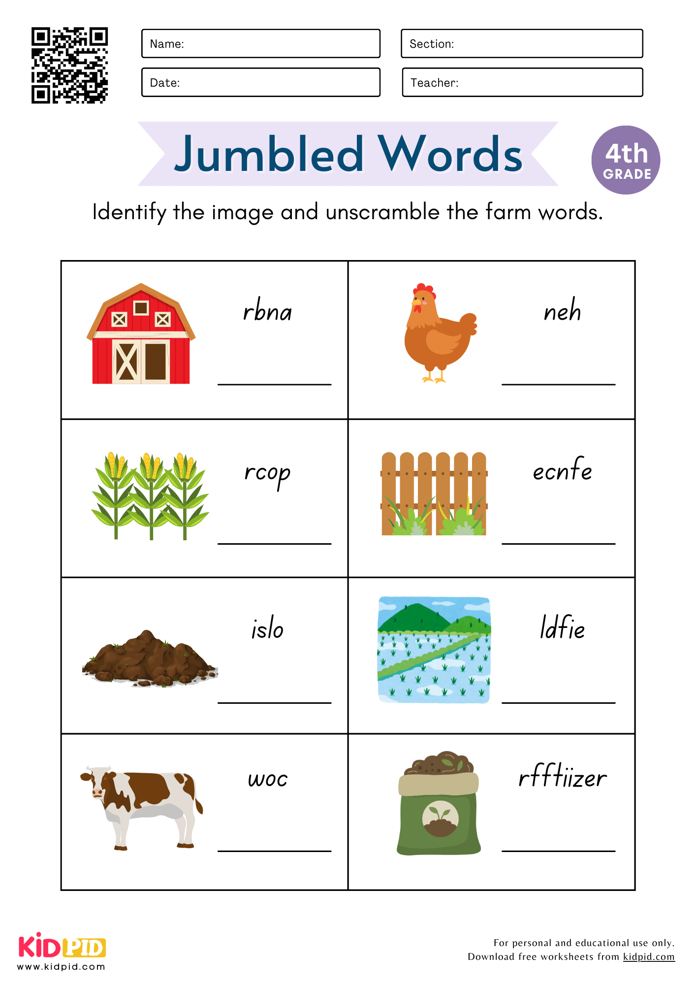 grammar worksheets for 4th graders