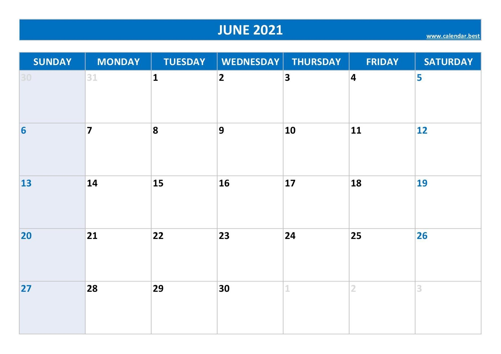 printable calendars june