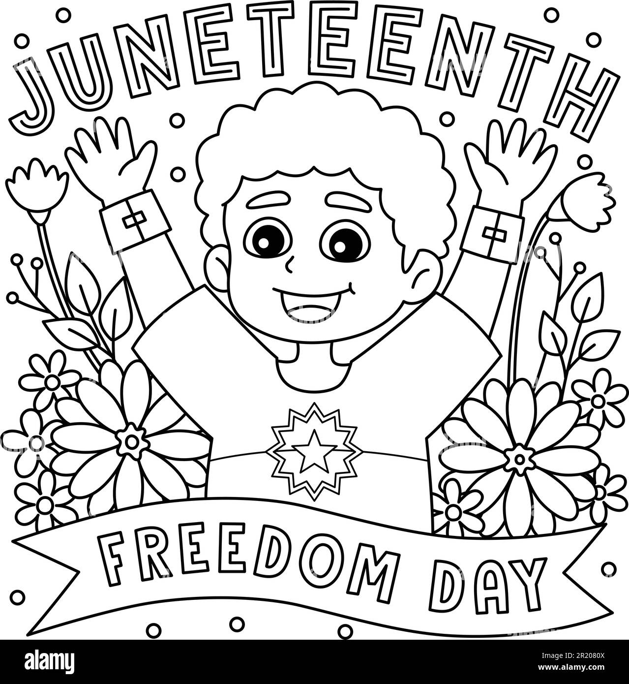 Juneteenth Freedom Day Coloring Page For Kids Stock Vector Image U0026 Art Alamy