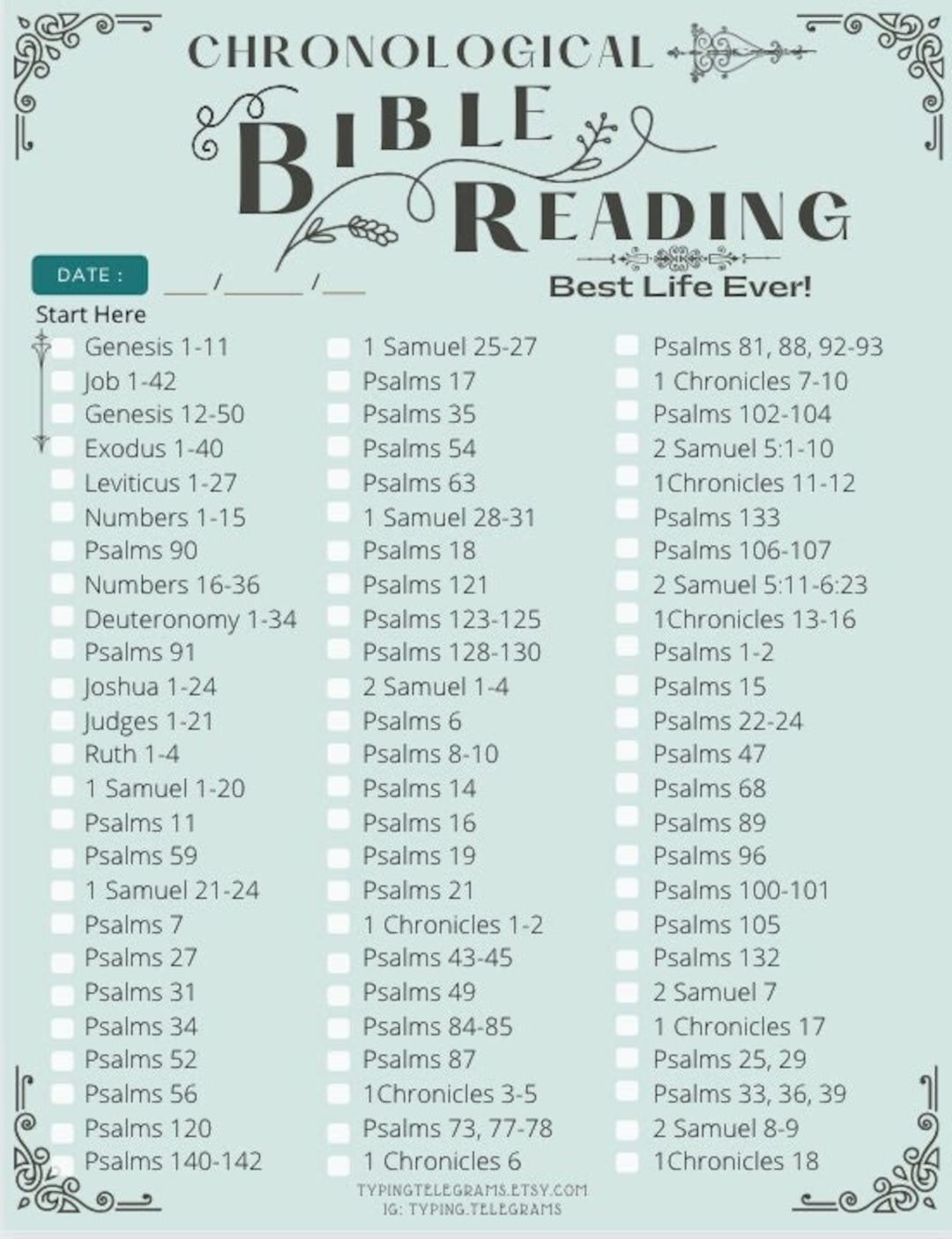 printable chronological order of the bible chart
