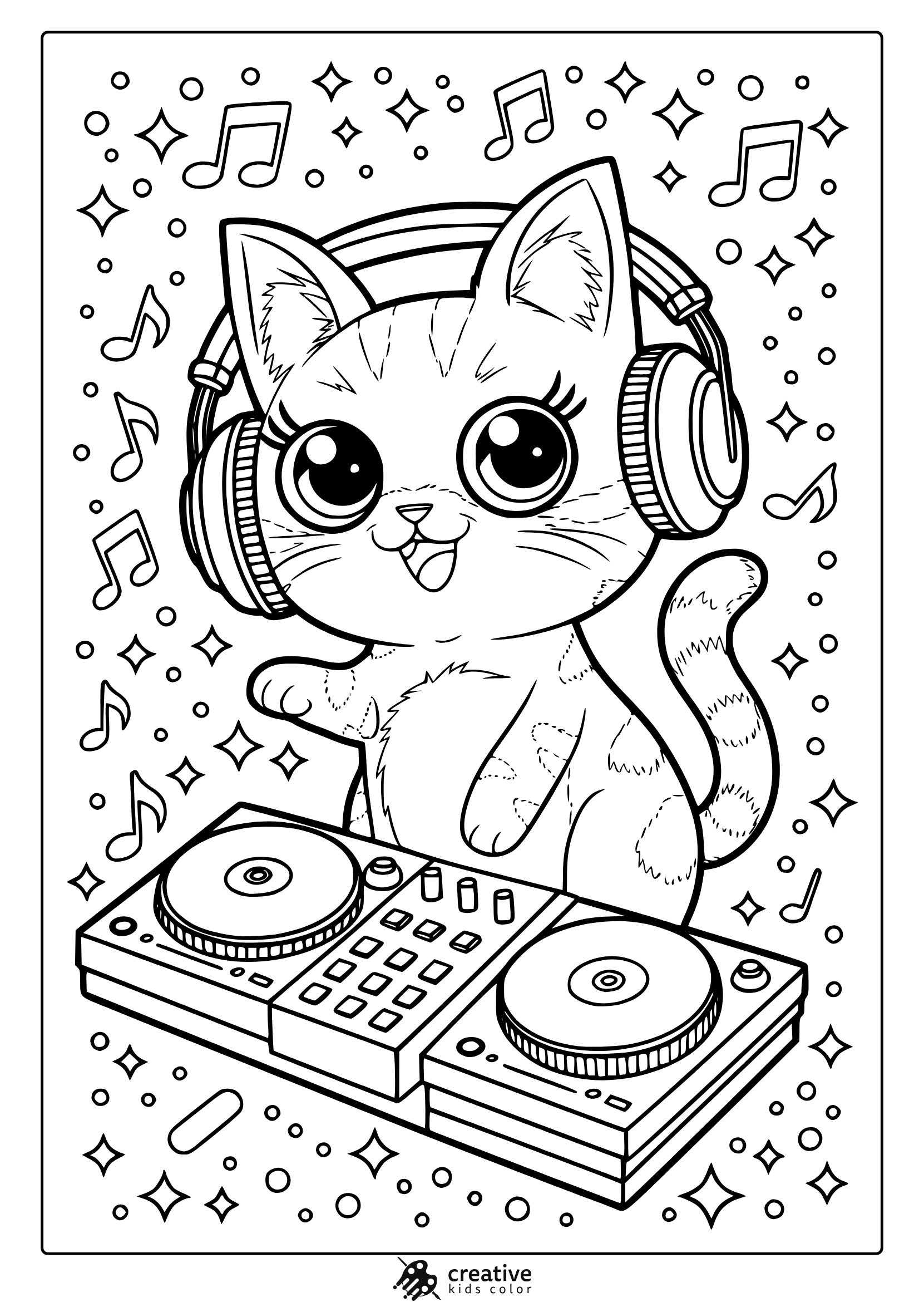 coloring page of a cat