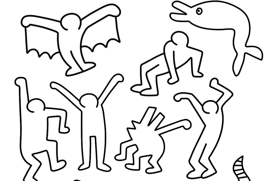 Keith Haring Coloring Sheet Art Sphere Inc