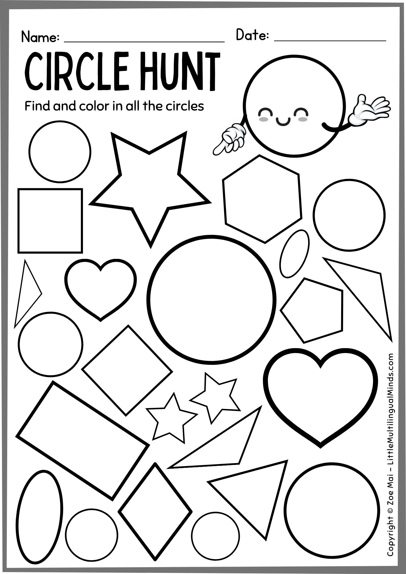 circle worksheets for preschoolers