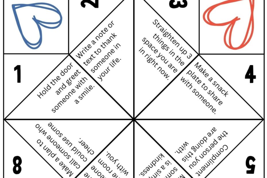 Kindness Fortune Tellers Free Printables For Kids Doing Good Together