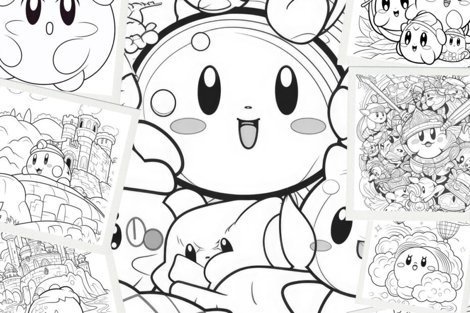Kirby Coloring Pages Kawaii Kirby Coloring Pages Printable Digital Download Kirby Kawaii Coloring Pages Etsy
