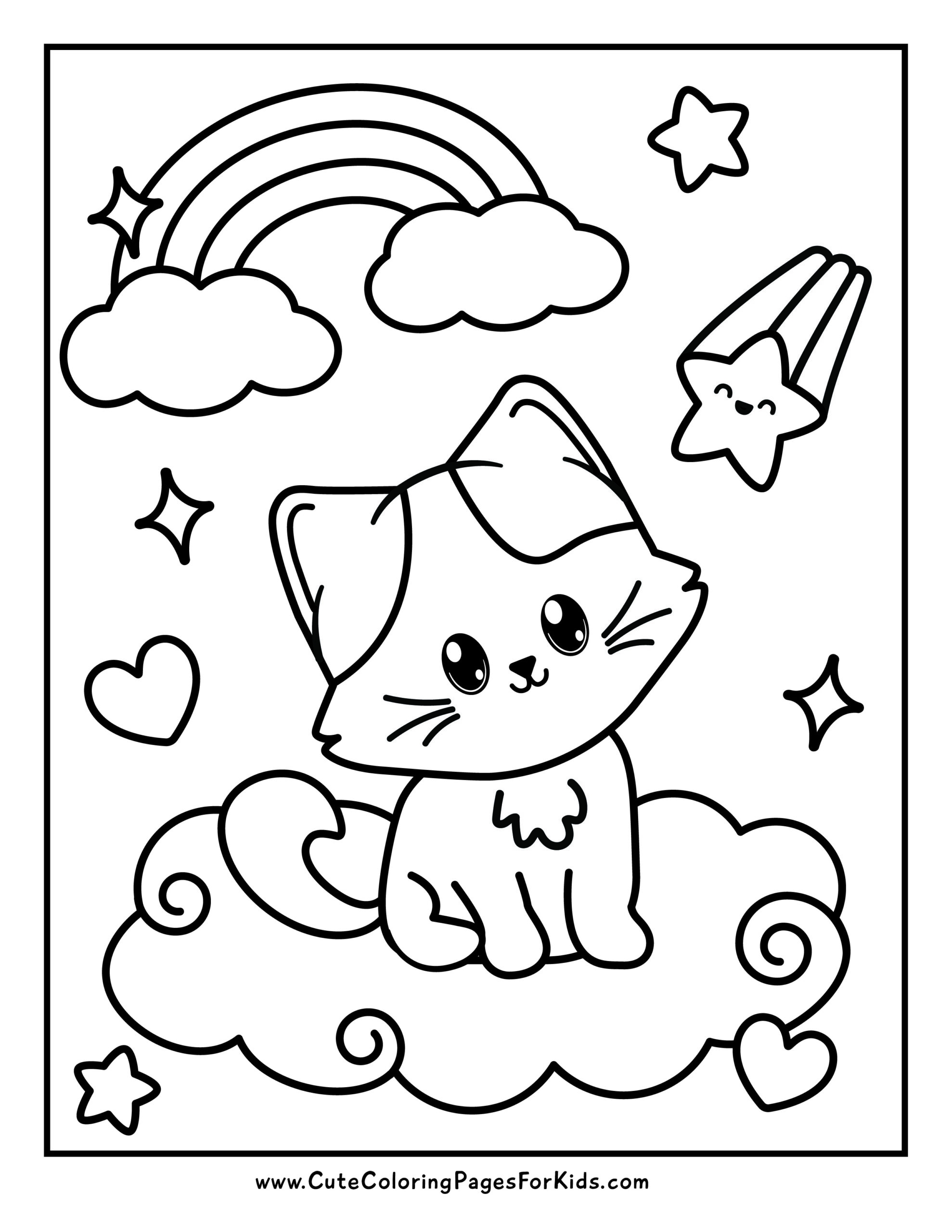 kitty cat coloring page
