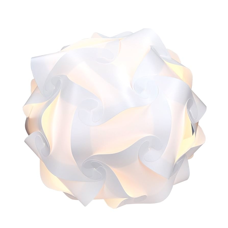 Kwmobile DIY Puzzle Lamp Shade Modern IQ Jigsaw Light In 30 Pieces Min 15 Different Designs Diameter Approx 15 7 In 40 Cm White In Size XL
