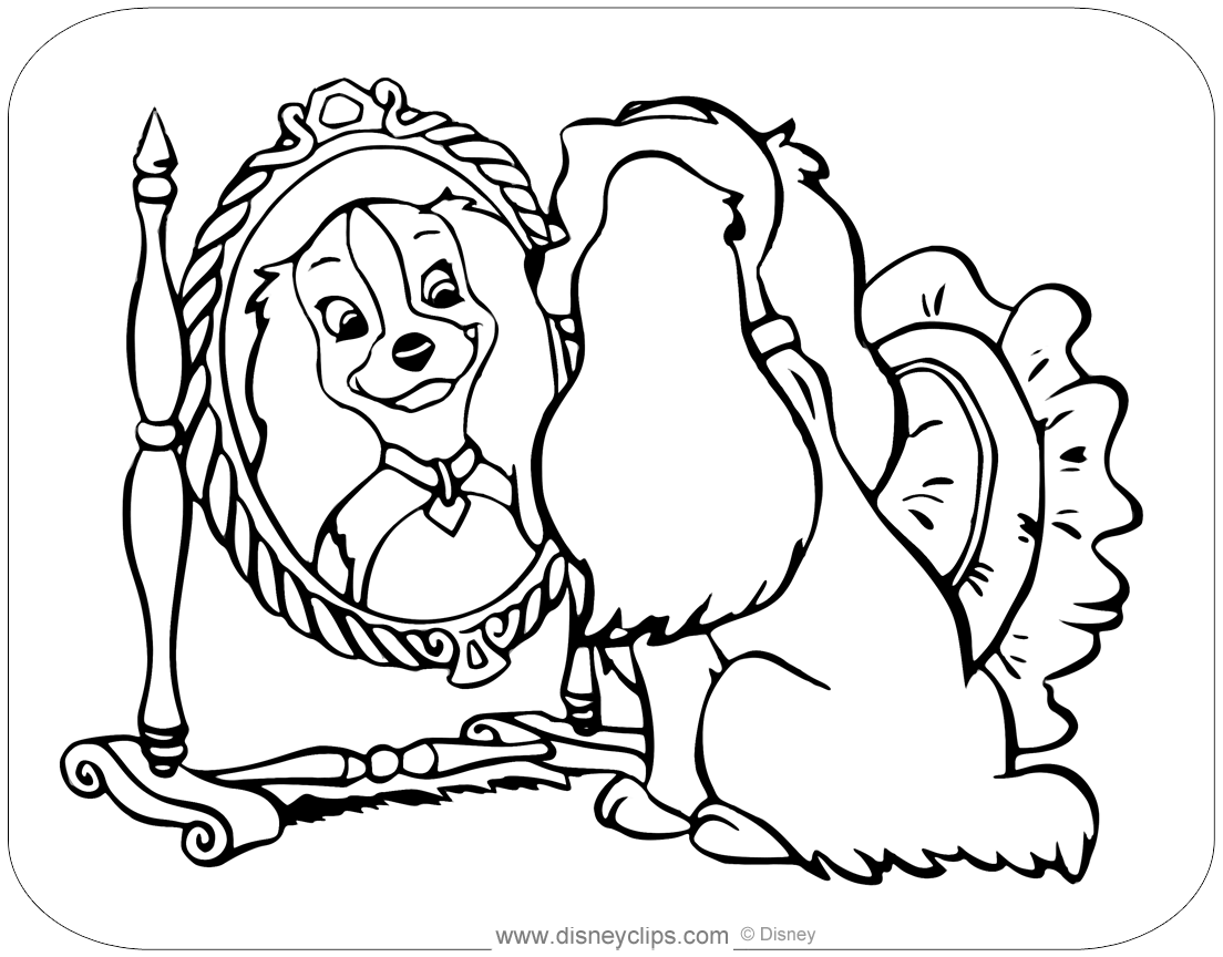 Lady And The Tramp Coloring Pages Disneyclips