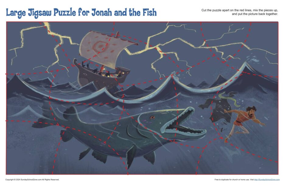 Large Jigsaw Puzzle For Jonah And The Fish On SSZ
