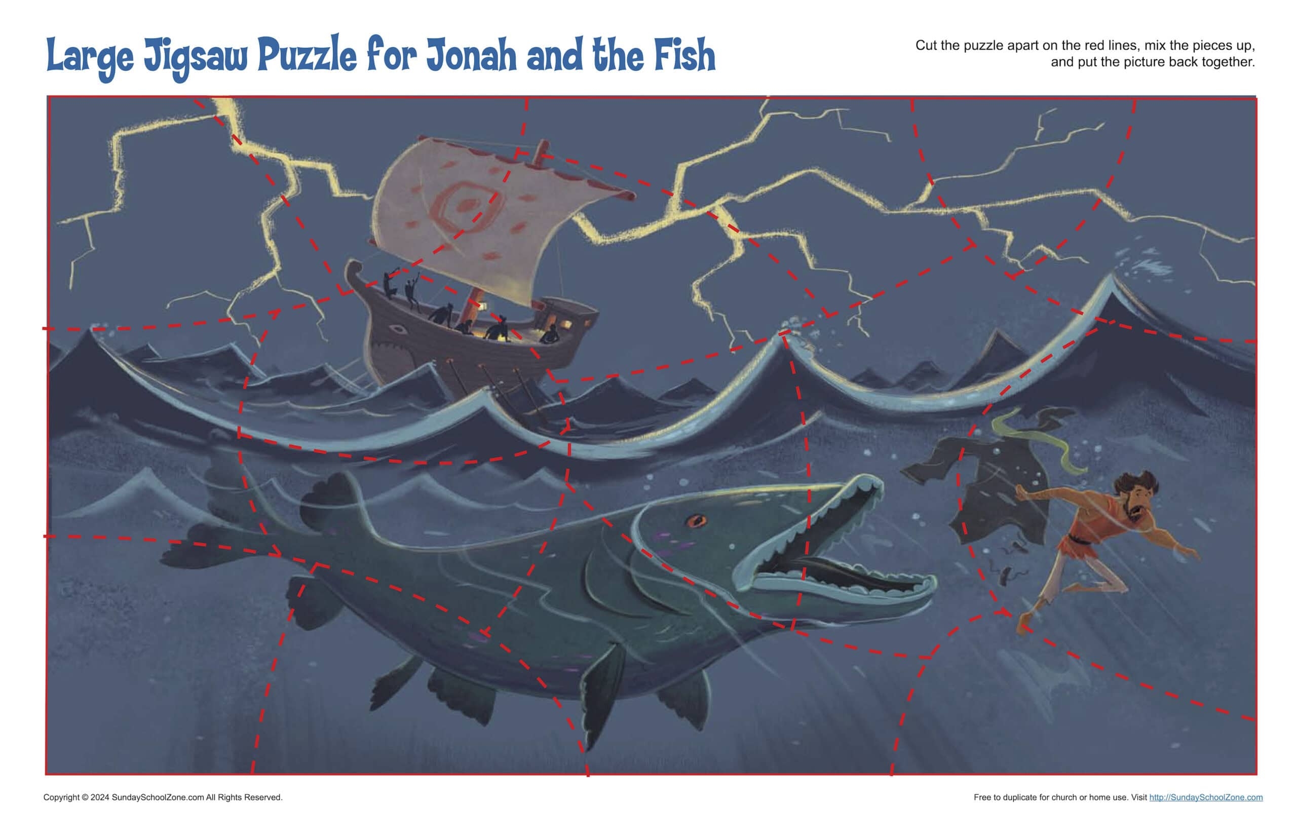 Large Jigsaw Puzzle For Jonah And The Fish On SSZ
