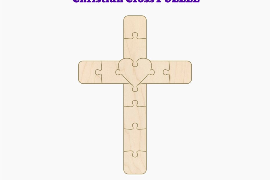 Laser Cut Christian Cross Puzzle SVG Template