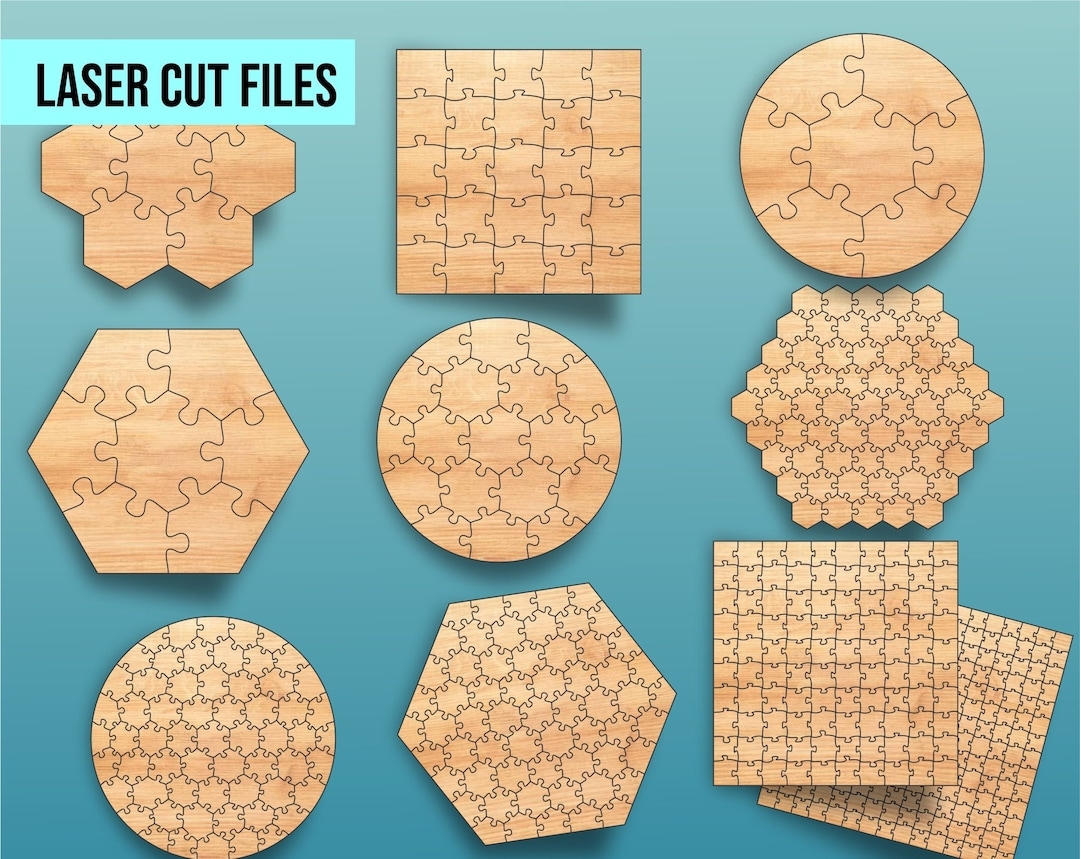 Laser Cut File Puzzle Set Of 10 SVG Etsy