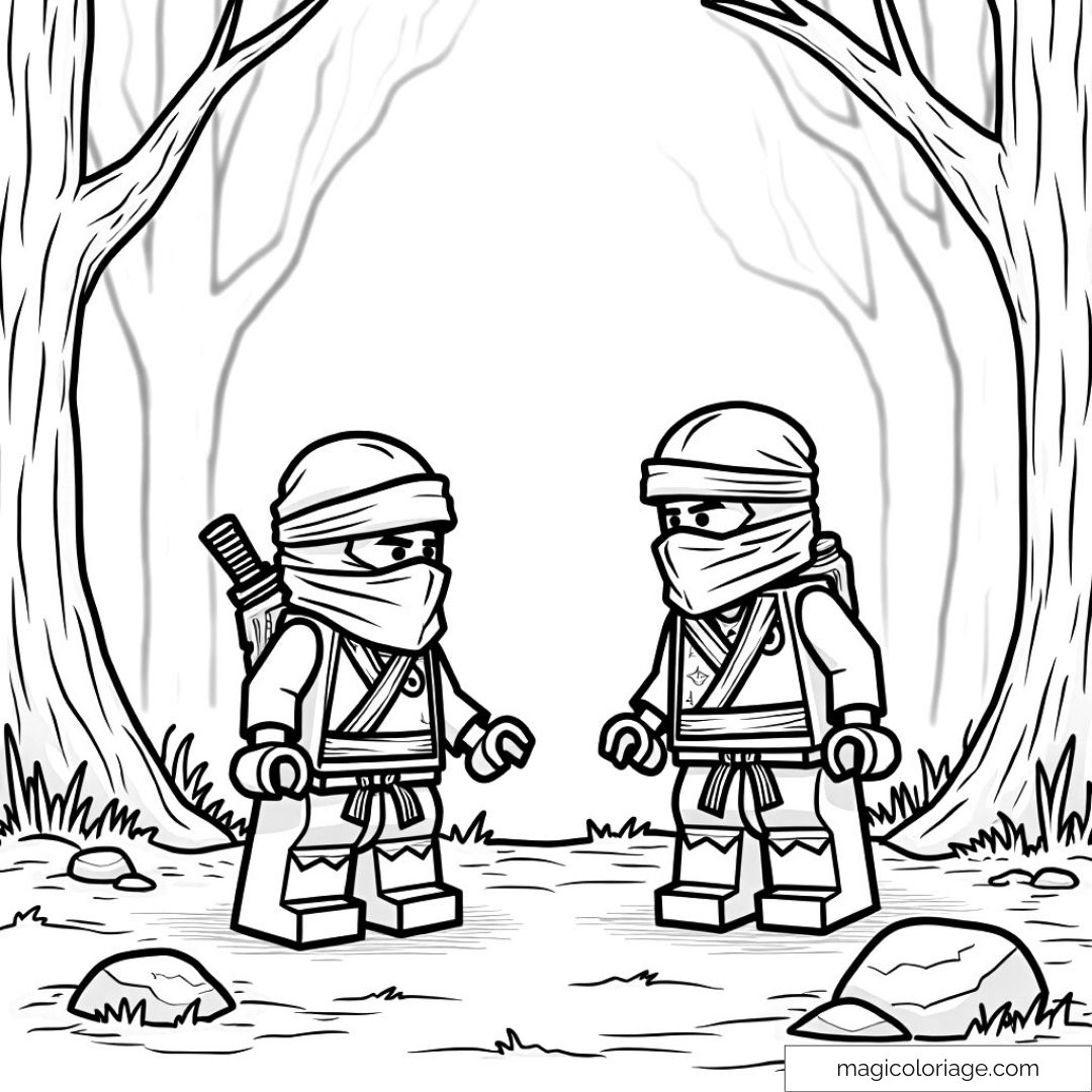 Lego Ninja Coloring Pages In The Forest Epic Adventure