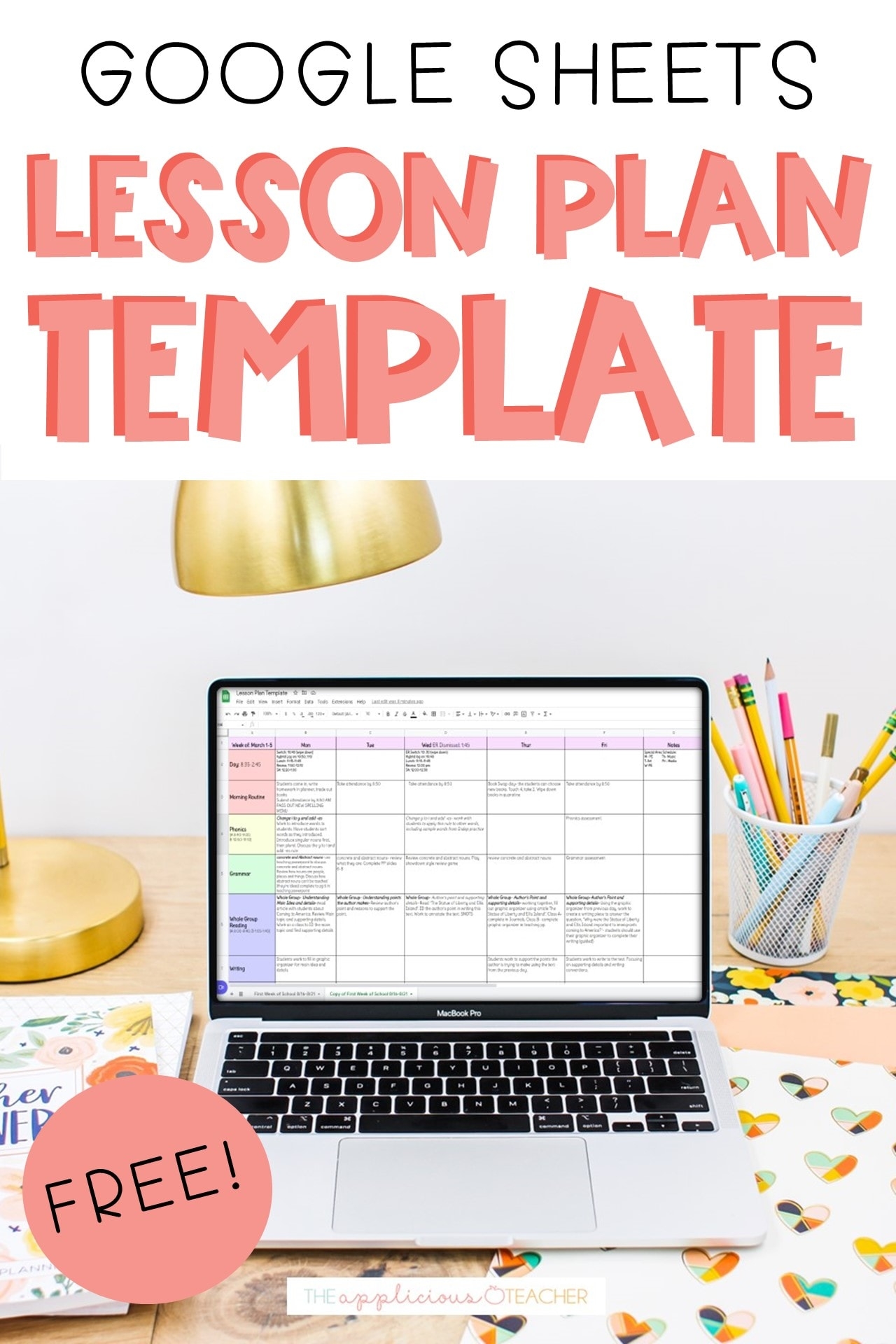 Lesson Planning With Google Sheets The Applicious Teacher