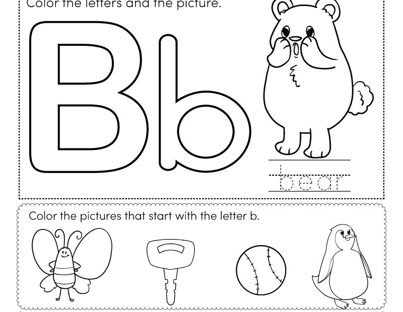 Letter B Coloring Worksheet Free Printable Digital U0026 PDF