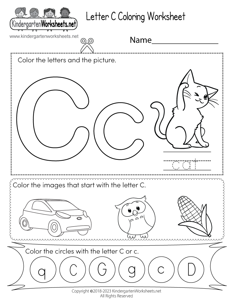 Letter C Coloring Worksheet Free Printable Digital U0026 PDF