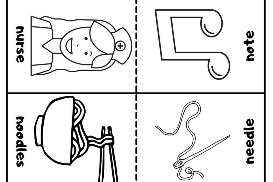 Letter N Mini Coloring Book Free Printable PDF Ezpzphonics