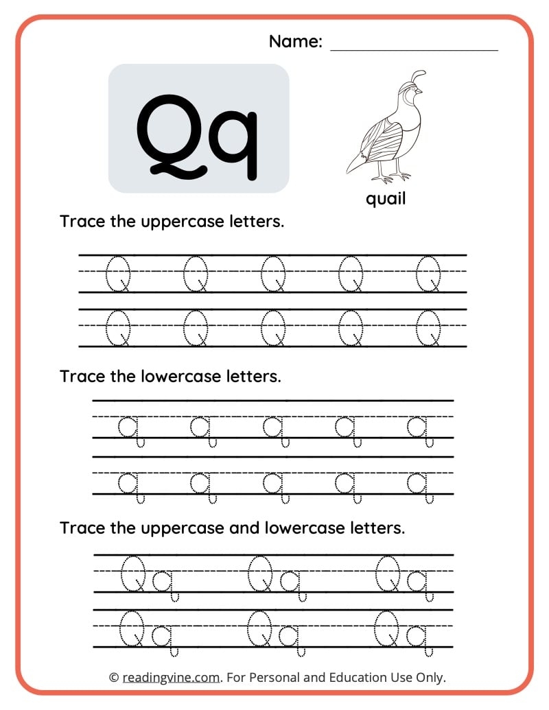 letter q worksheets for preschool