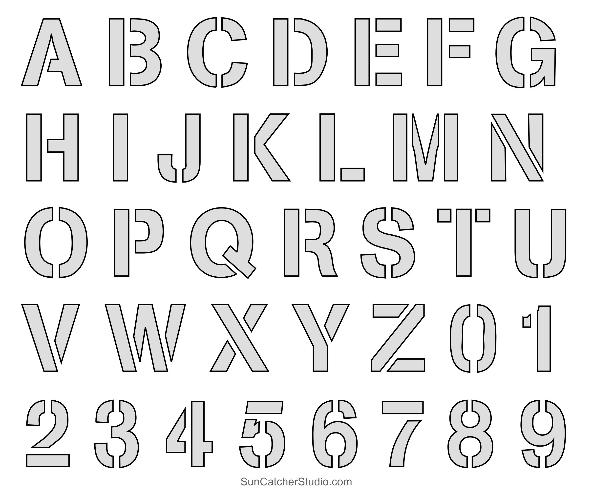 Letter Stencils Printable Alphabet Font Templates Patterns Free Printables Monograms Design Tools Patterns U0026 DIY Projects