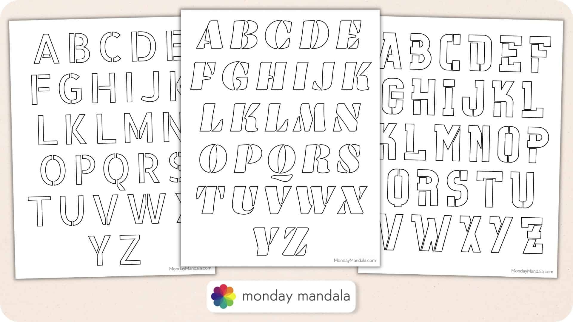 Letter Stencils Printable Alphabet Font Templates Patterns Worksheets Library