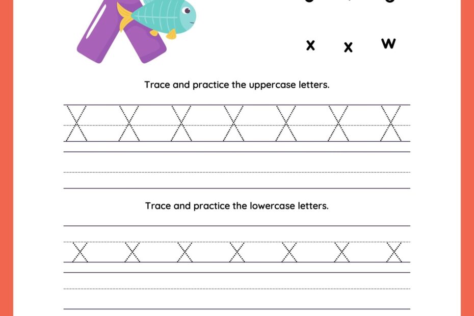 Letter X Tracing Worksheets For Preschool